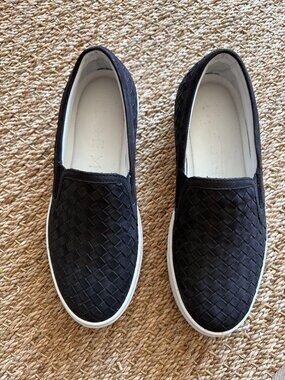 M. Gemi Black Cerchio Woven Leather Shoe Size 37/ US 7.5